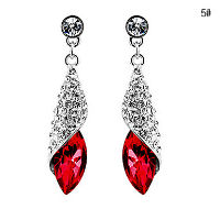 boucle cristal rouge